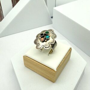 Vintage Sterling Silver American Native Navajo  S. SKEETS Ring Size #7